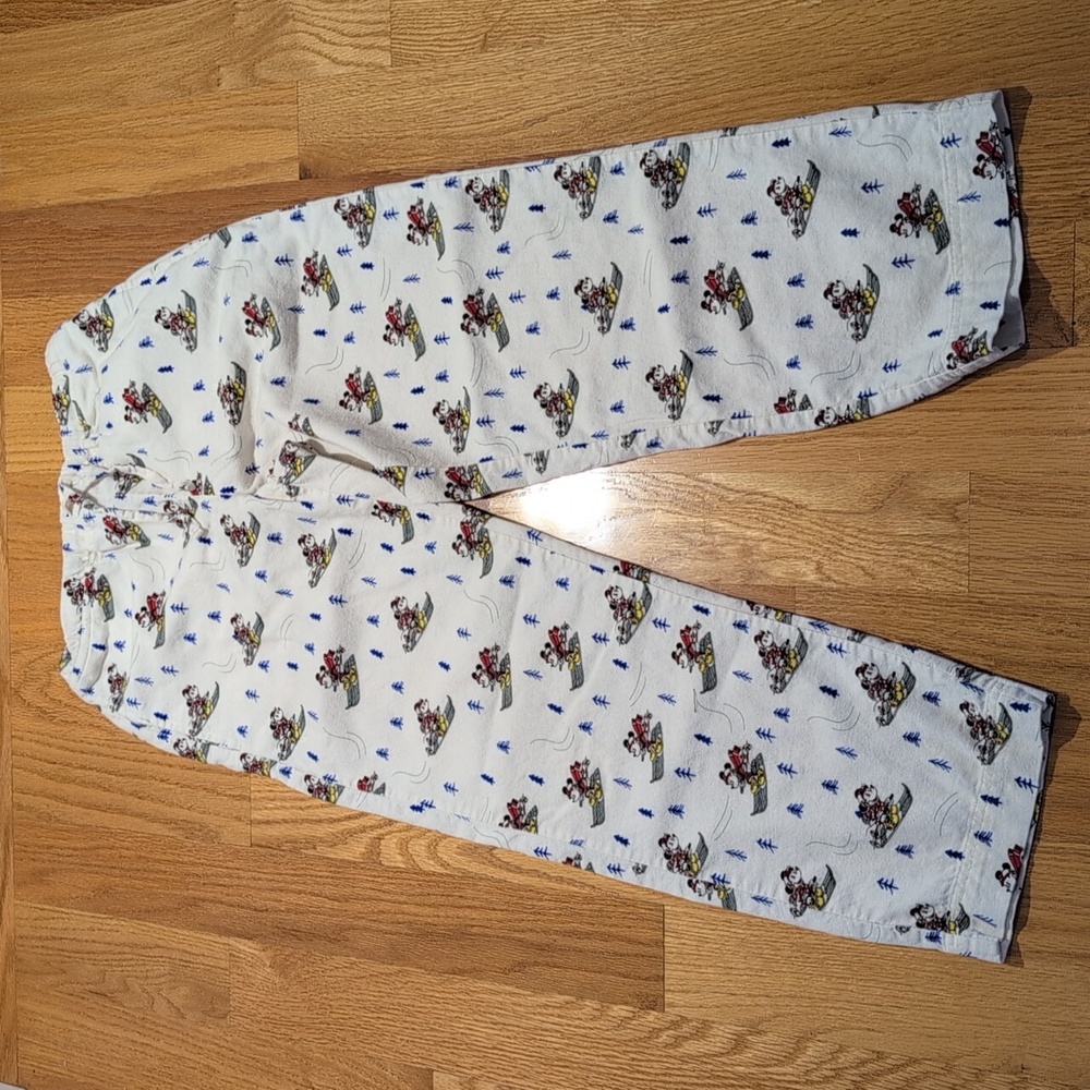 Hanna Anderson Mickey Mouse Holiday Pajama 100% Cotton Flannel Set Size XXS - Picture 10 of 14